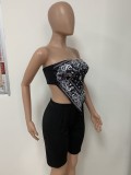 Sexy Printed Tube Top Shorts Two Piece Sets LSD-889
