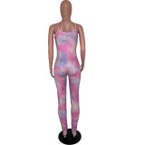 Sexy Tie Dye Straps Stacked Jumpsuits ARM-8207