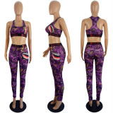 Sexy Tank Top And Pants Fitness Two Piece Sets LSL-8049