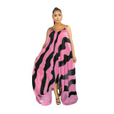 Sexy Striped Loose Irregular Long Slip Dress SFY-153