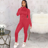 Fashion Casual Solid Color Tracksuits Two Piece Set KSN-8011