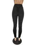 Casual Solid Ruched Skinny Long Sweatpants NM-8306