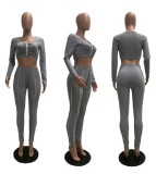 Casual Sportswear Long Sleeve 2 Piece Pants Set GLF-8012