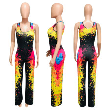 Graffiti Print Sleeveless One Piece Jumpsuits NIK-162