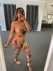 Sexy Printed Bodysuit And Pants 2 Piece Sets Without Mask JH-180