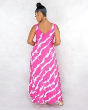 Plus Size Printed Sleeveless Long Dress CQ-051