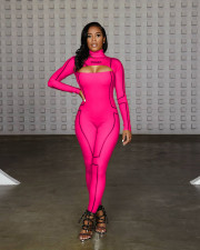 Sexy Backless Long Sleeve Skinny Jumpsuits MAE-2059
