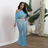 Gradient Long Sleeve Flared Pants 2 Piece Sets YIM-136