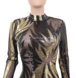 See-through Sexy Nightclub Sequin Dress CYA-8201-1