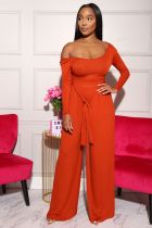 Plus Size Solid Long Sleeves Two Piece Pants Set SFY-160