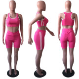 Casual Fitness Tank Top And Shorts 2 Piece Sets YUF-9005