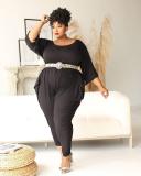 Plus Size 5XL Solid Half Sleeve Jumpsuits BMF-024