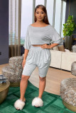 Solid Color Shorts Fashion Home Casual Set DMF-8133