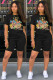 Cartoon Casual Solid Color T Shirt Shorts Sports Two Piece Set DMF-8118