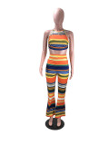 Sexy Striped Cami Top And Pants Two Piece Sets DMF-8063