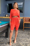 Solid Color Shorts Fashion Home Casual Set DMF-8133