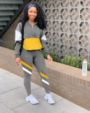 Casual Patchwork Tracksuit Two Piece Sets LM-8189