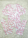 Casual Printed V Neck Long Sleeve Jumpsuits SHD-9431