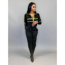 Plus Size Sporty Long Sleeve Two Piece Pants Set YFS-3569