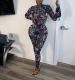 Letter Print Long Sleeve One Piece Jumpsuits MN-9268