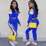 Casual Patchwork Tracksuit Two Piece Sets LM-8127