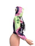 Casual Printed Hooded Long Sleeve Tops QZX-6089-1
