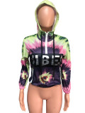 Casual Printed Hooded Long Sleeve Tops QZX-6089-1