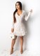 Sexy Backless Long Sleeve Lace Mini Dress OY-6223