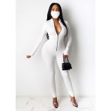 Sexy Long Sleeve Zipper Tight Jumpsuits Without Mask SMR-9732