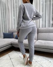 Solid Zipper Long Sleeve Two Piece Pants Set TK-6122