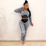 Casual Hooded Zipper Long Sleeve 2 Piece Pants Set ZSD-0319