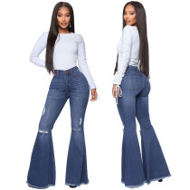 Plus Size Denim Skinny Flared Jeans HSF-2323