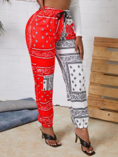 Casual Contrast Color Printed Long Pants MYF-666