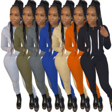 Casual Sports Zipper Hoodies Pants Two Piece Suit TK-6119