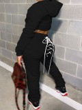 Casual Hoodies Lace Up Pants Two Piece Sets LSD-9031