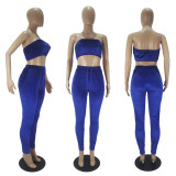 Sexy Fashion Velvet Tube Top And Pants Two Piece Set SHD-9329