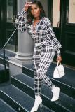 Plaid Print Long Sleeve One Piece Jumpsuits SFY-176