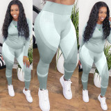 Plus Size Fashion Sports Fitness Casual Two Piece Set WAF-7083