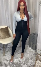 Sexy Skinny Ribbed Zipper Sports Jumpsuit XYF-9059