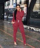 Solid Color Casual Tracksuit Two Piece Set ARM-8028