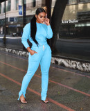 Solid Color Casual Tracksuit Two Piece Set ARM-8028