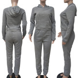 Casual Solid Hoodies Sweatpants Two Piece Sets LSD-9035