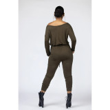 Casual Solid Long Sleeve One Piece Jumpsuits AWF-5817