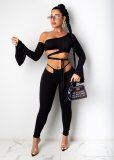Sexy Hollow Long Sleeve Two Piece Pants Set CHY-1269