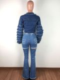 Casual Denim Ripped Hole Flared Jeans LA-3226