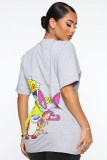 Plus Size Fashion Cartoon Print Short Sleeve T-shirt SXF-0313