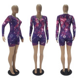 Zodiac Print Long Sleeve Rompers SHD-9450