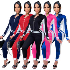 Casual Tracksuit Zipper Long Sleeve 2 Piece Sets XMY-9269