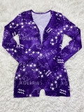 Zodiac Print Long Sleeve Rompers SHD-9450