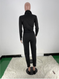 Casual Striped Long Sleeve Zipper 2 Piece Suits ARM-8237